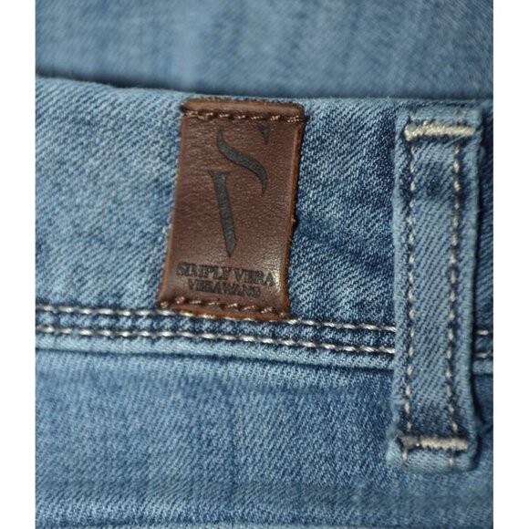 Simply Vera Wang Light Wash Floral Embroidered Skinny Blue Jeans Plus Size 24W - Picture 9 of 11